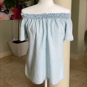 Off the Shoulder Denim Top Michael Stars